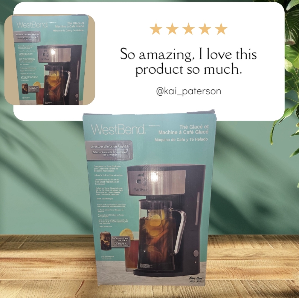 BNIB ! West Bend Iced Tea, Ice coffee and Infuser.